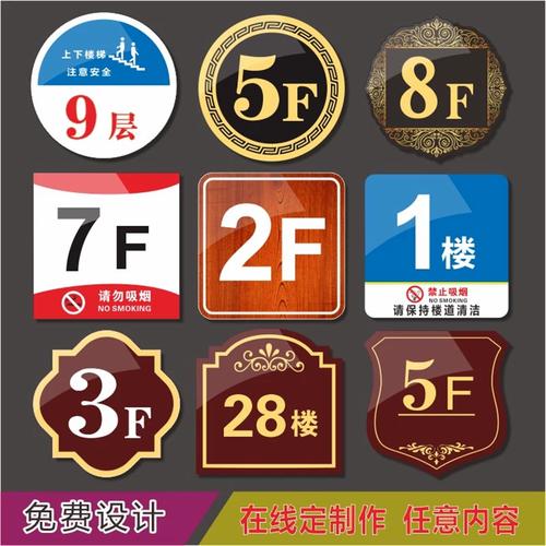 新品楼层牌楼栋牌导向牌亚克力定做指示牌数字楼号牌索引牌单元牌